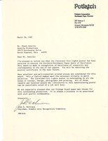 Potlatch Award, Cleveland City Lights Poster March 30, 1987
